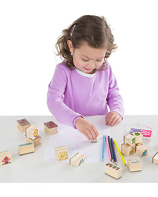 Melissa & Doug Stamp-A-Scene 20 Wooden Stamp Set - Fairy Garden Stickers & Stamps Sets
